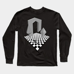 Floating Gate Black and White Long Sleeve T-Shirt